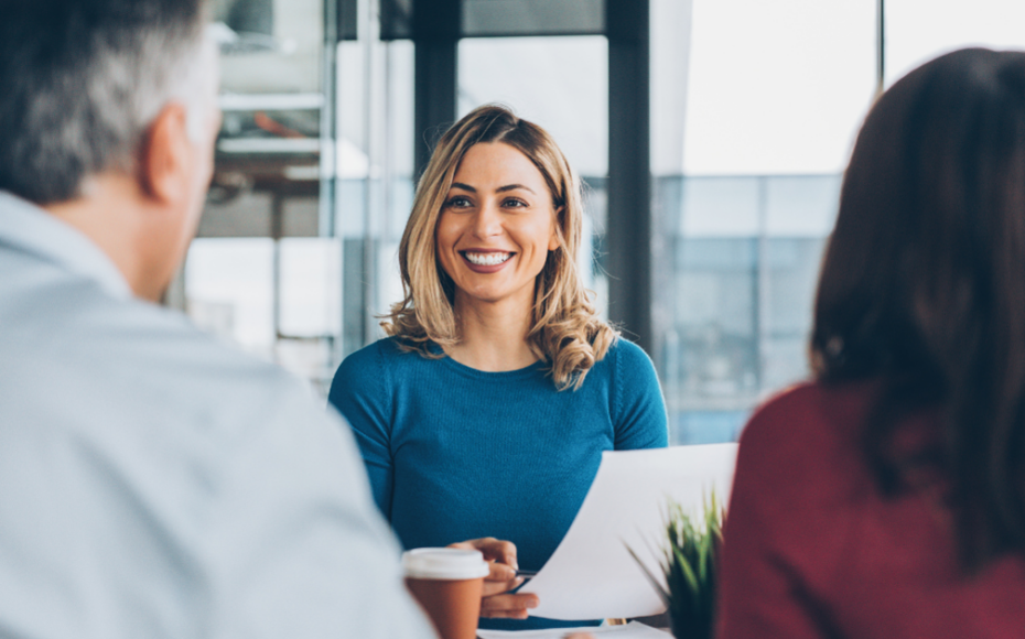 Happy business woman