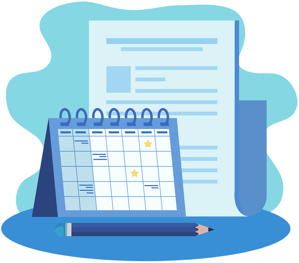 Illustration of hr payroll calendar