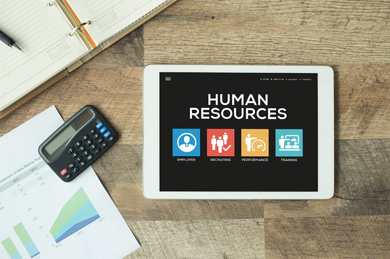 Human Resources software on tablet