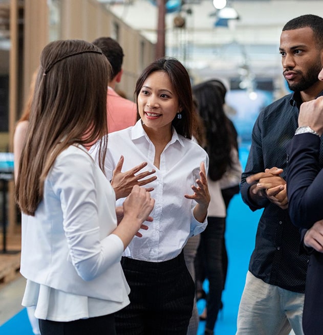 Group of workers chatting in the office