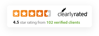 ClearlyRated: 4.5 star from 102 verified clients
