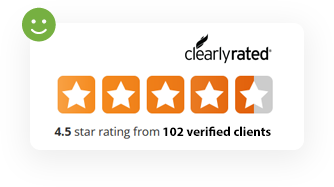 ClearlyRated: 4.5 star rating from 102 verified clients