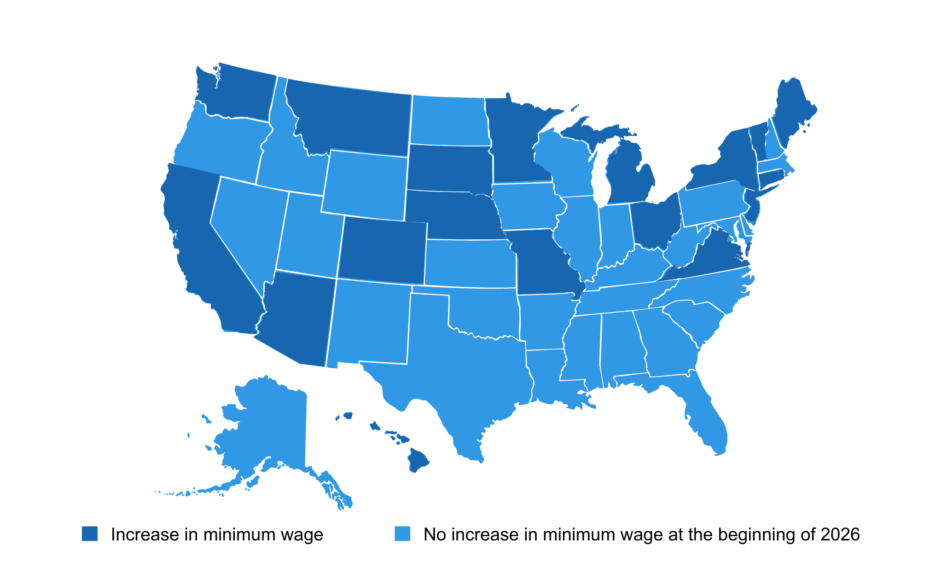 U.S. Map Minimum Wage Changes