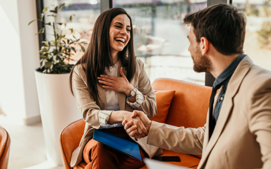 Two people shaking hands