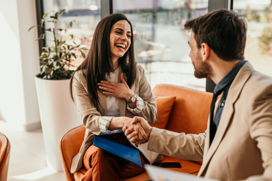 Two people shaking hands